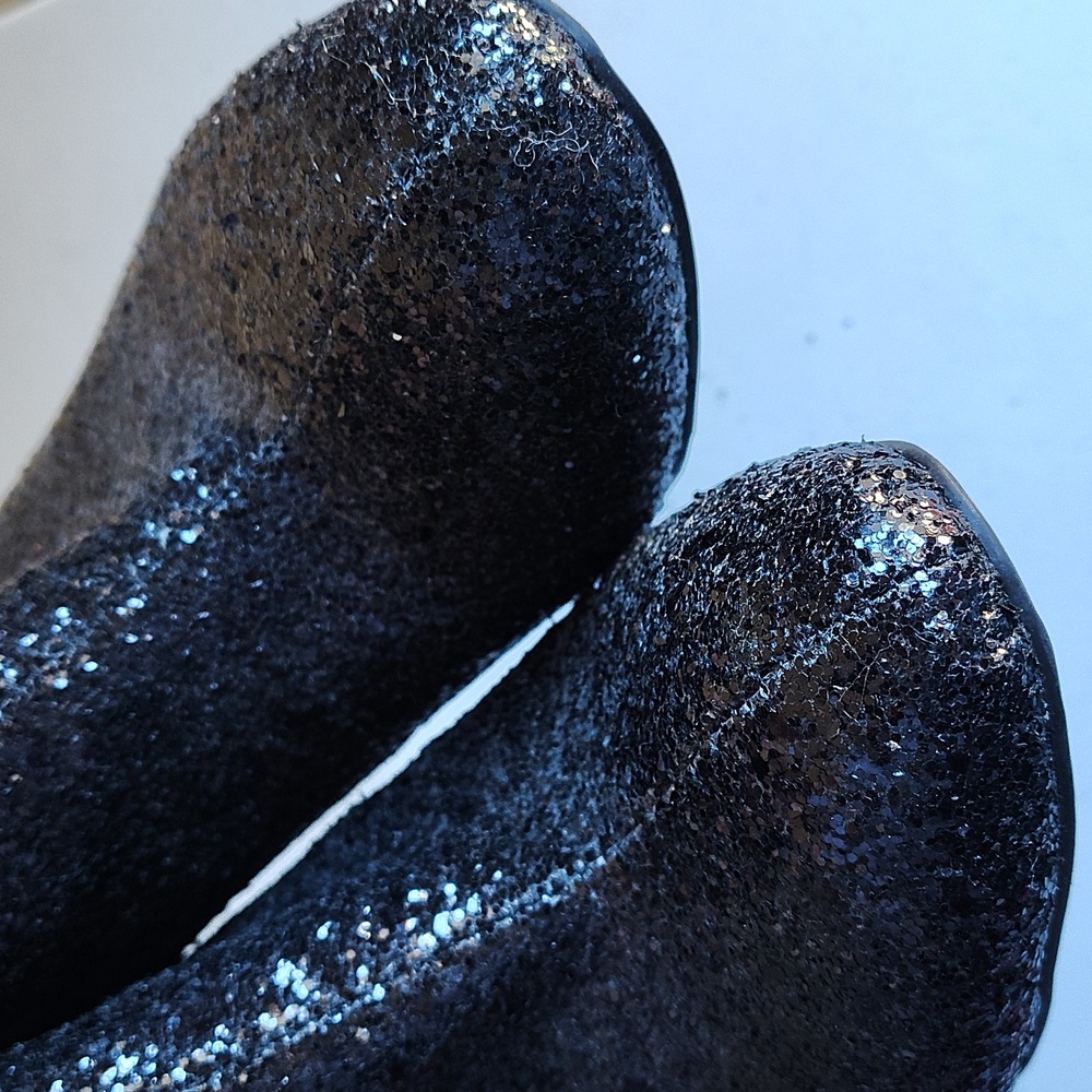 Tory Burch All That Glitters Black High Heel Ankle Booties Women's 8.5 Sparkly - Picture 10 of 10